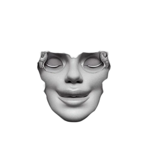 mask, face, robot, creature, 3d render, photorealistic, concept art, vaporwave transparent PNG cut-out