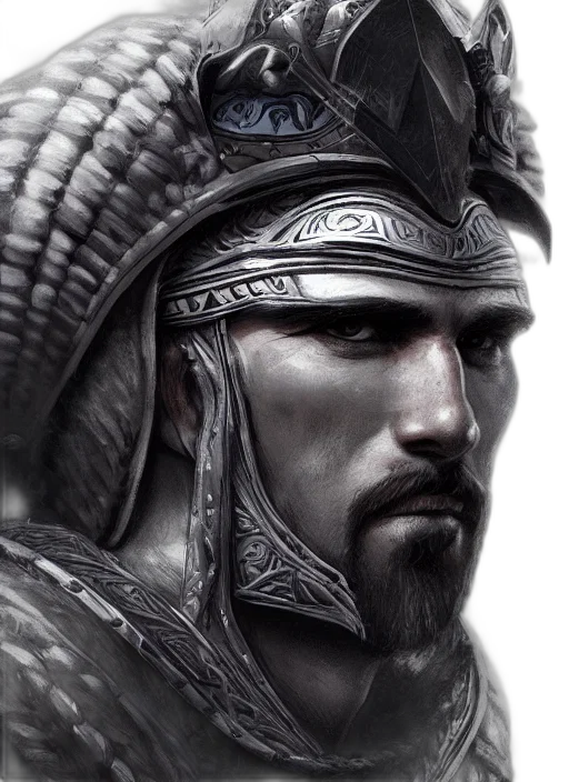 face, sword, crown, fantasy art transparent PNG cut-out