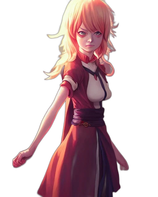 dress, staff, weapon, concept art, anime, pixel art, fantasy art, red transparent PNG cut-out