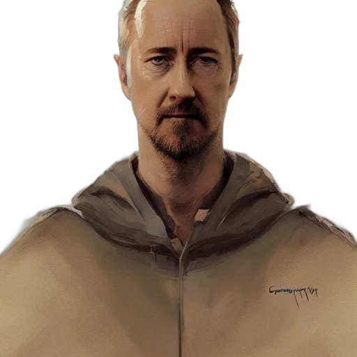 jacket, staff, face, robot, photorealistic, concept art, comic book art, fantasy art transparent PNG cut-out