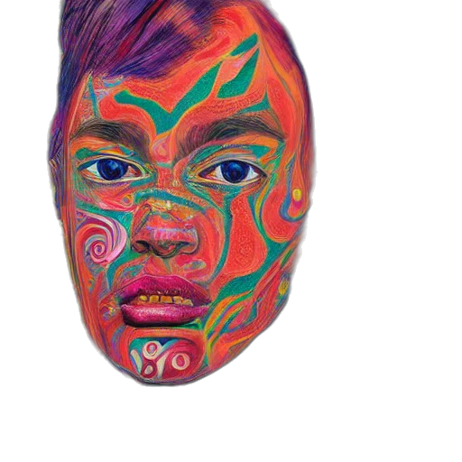 mask, face, creature, photorealistic transparent PNG cut-out