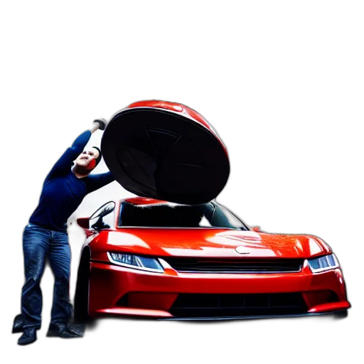 car, weapon, staff, sword, photorealistic, 3d render, concept art, one transparent PNG cut-out