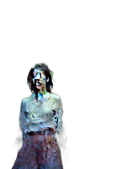 dress, face, creature, staff transparent PNG cut-out