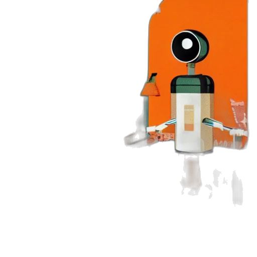 robot, bottle, creature, staff transparent PNG cut-out