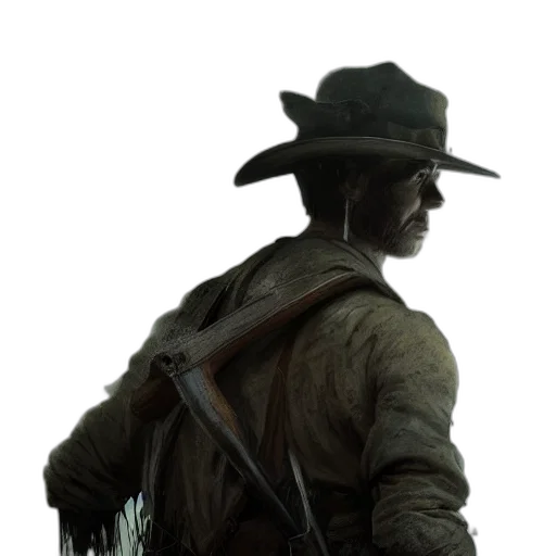hat, staff, weapon, jacket transparent PNG cut-out