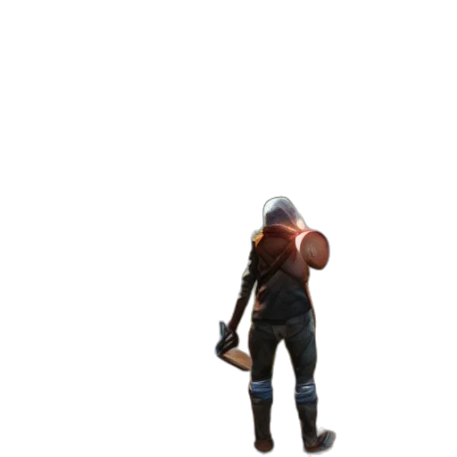 staff, jacket, hat, weapon transparent PNG cut-out