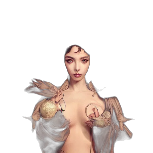 jewelry, dress, mask, creature, fantasy art, concept art, pixel art, photorealistic transparent PNG cut-out