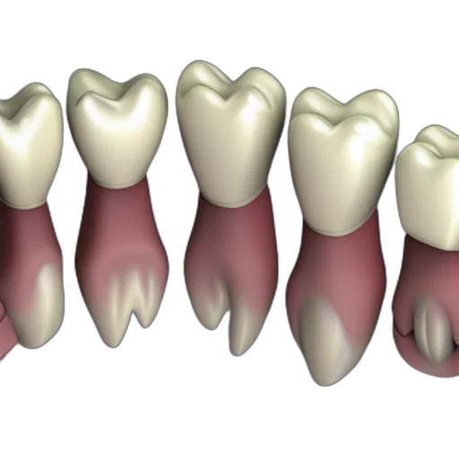 3d render, teeth transparent PNG cut-out