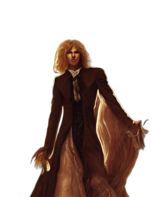 hair, staff, jacket, creature, concept art, fantasy art, comic book art, watercolor transparent PNG cut-out