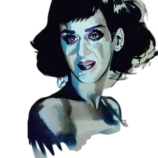 face, watercolor, comic book art, concept art transparent PNG cut-out