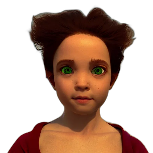 face, robot, hair, creature, 3d render, concept art, photorealistic, cartoon transparent PNG cut-out