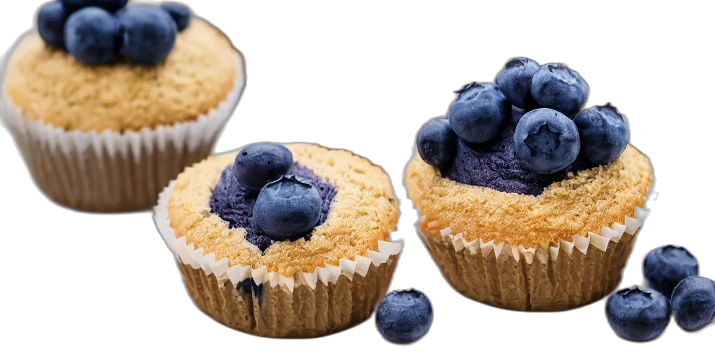 food, blueberry, cupcake, made transparent PNG cut-out