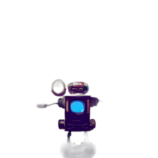 robot, staff, weapon, jewelry, 3d render, pixel art, concept art, vaporwave transparent PNG cut-out