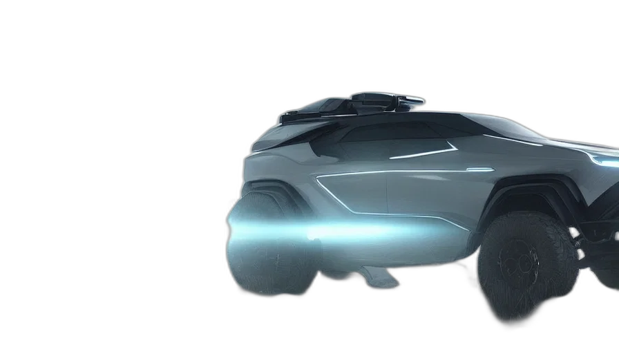 car, robot, weapon, 3d render transparent PNG cut-out