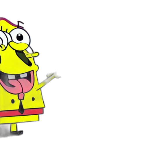 3d render, cartoon, concept art, spongebob transparent PNG cut-out