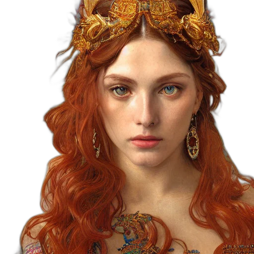 crown, jewelry, face, fantasy art transparent PNG cut-out