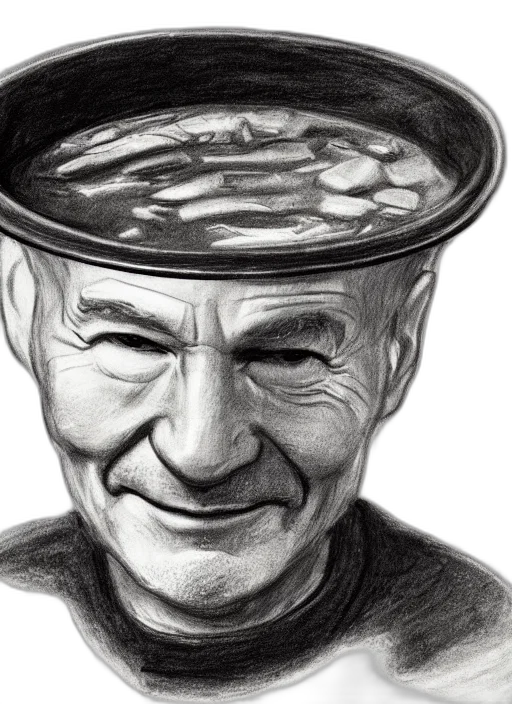 face, hat, staff, photorealistic transparent PNG cut-out