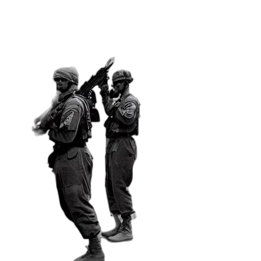weapon, staff, jacket, mask, concept art, 3d render, photorealistic, pixel art transparent PNG cut-out