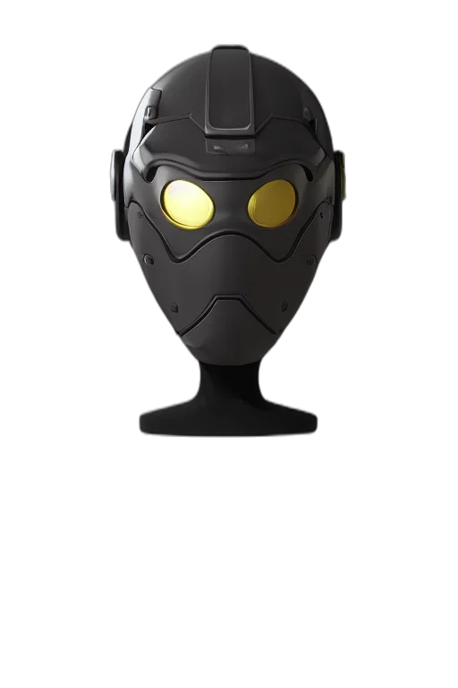 mask, robot, face, 3d render transparent PNG cut-out