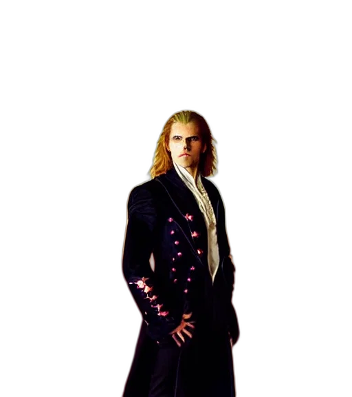 jacket, staff, concept art, pixel art, neon lights, outer space, dark, majestic transparent PNG cut-out