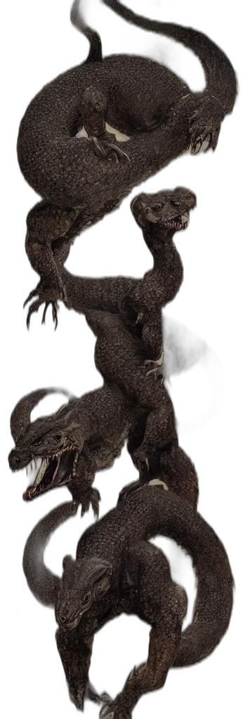 dragon, creature, animal, staff transparent PNG cut-out
