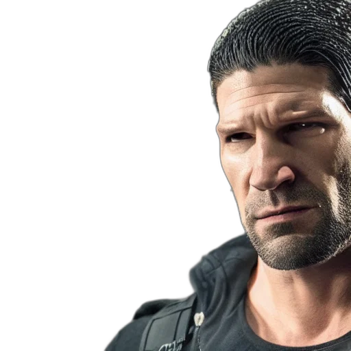 3d render, photorealistic, jon, bernthal, daredevil transparent PNG cut-out