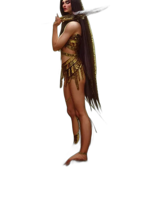 staff, creature, hair, fantasy art, concept art, pixel art, 3d render, golden transparent PNG cut-out