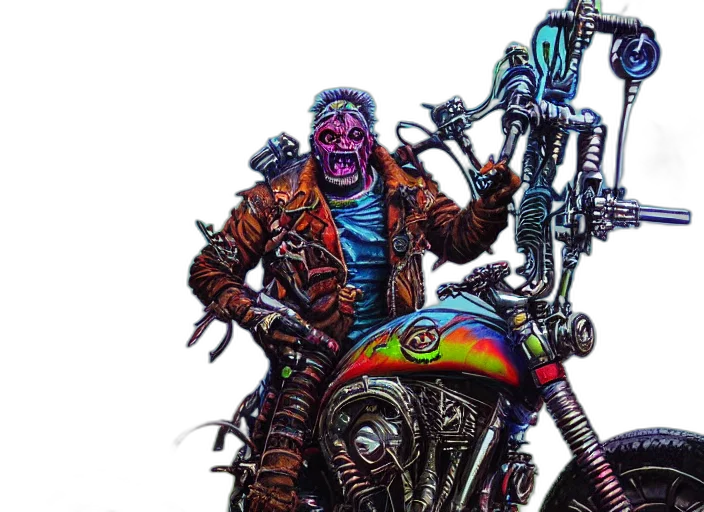 concept art, cyberpunk, comic book art, fantasy art transparent PNG cut-out