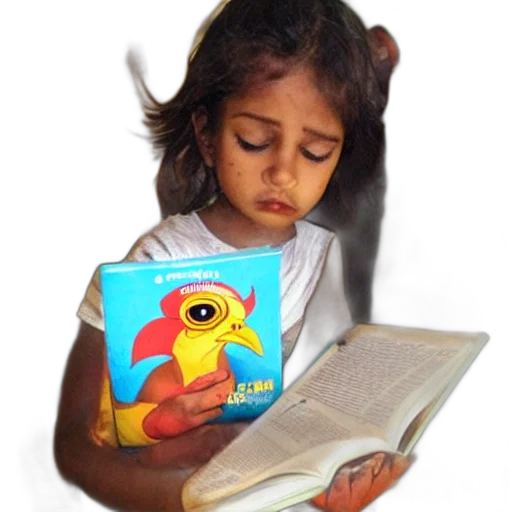 photorealistic, uma, chicken, lendo, livro transparent PNG cut-out