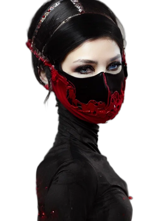 mask, face, cyberpunk, photorealistic transparent PNG cut-out