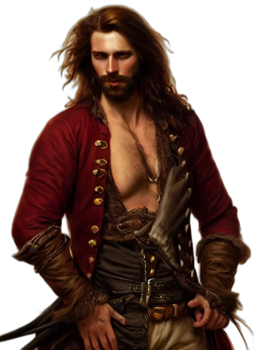 jacket, sword, fantasy art, photorealistic transparent PNG cut-out