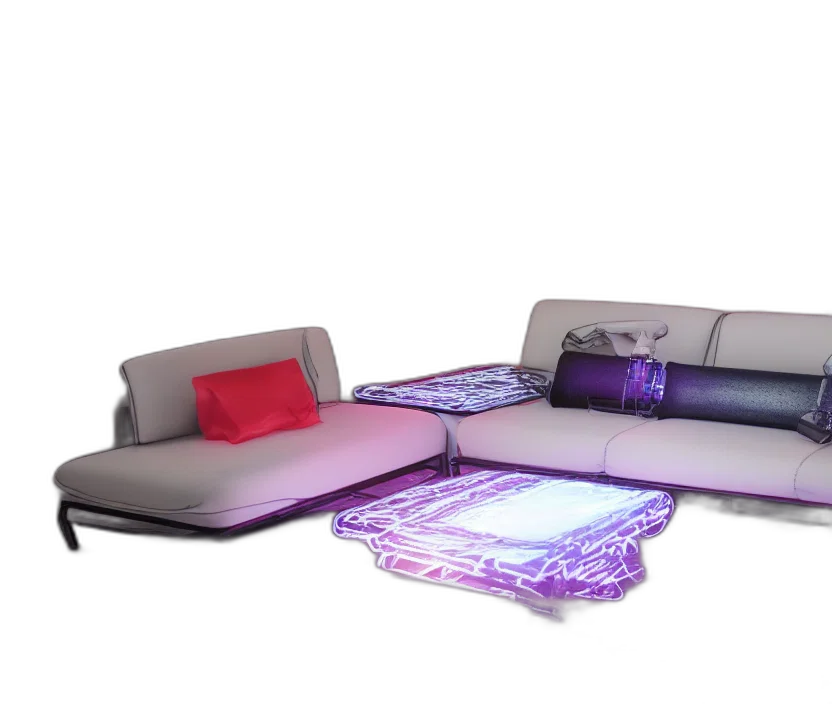 furniture, 3d render, cyberpunk, vaporwave, concept art, neon lights, outer space, neon transparent PNG cut-out