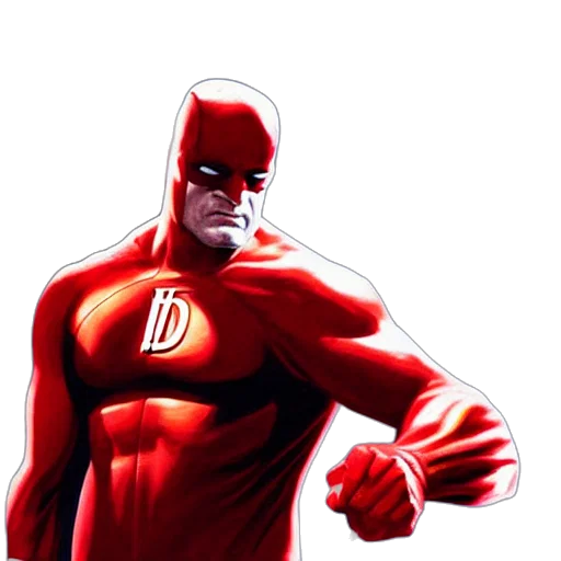 comic book art, concept art, photorealistic, 3d render, red, daredevil, painting, alex transparent PNG cut-out