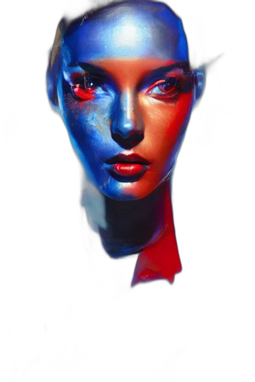 face, mask, robot, crown, photorealistic, concept art, fantasy art, watercolor transparent PNG cut-out