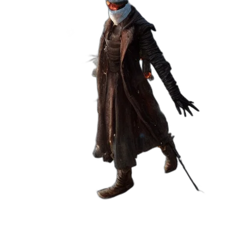 mask, creature, staff, jacket transparent PNG cut-out