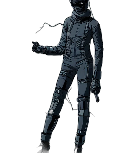 staff, jacket, robot, weapon transparent PNG cut-out