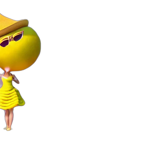 dress, staff, hat, creature transparent PNG cut-out