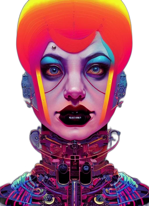 robot, face, mask, cyberpunk transparent PNG cut-out