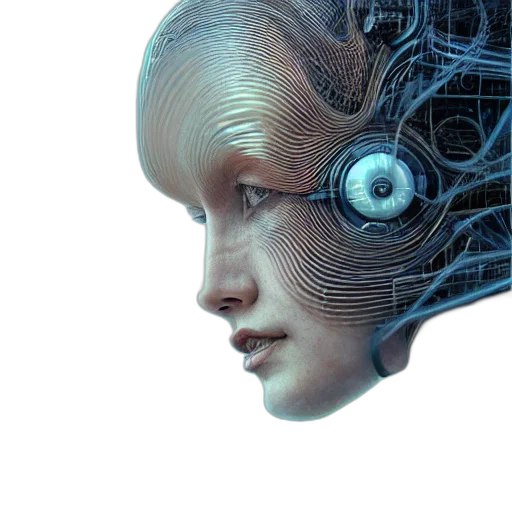 robot, face, creature, mask, cyberpunk, concept art, fantasy art, photorealistic transparent PNG cut-out