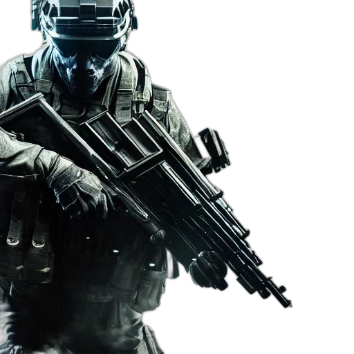 weapon, concept art, 3d render, still transparent PNG cut-out