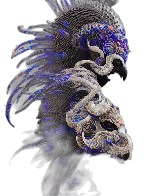 mask, dragon, jewelry, crown, fantasy art, photorealistic, concept art, 3d render transparent PNG cut-out