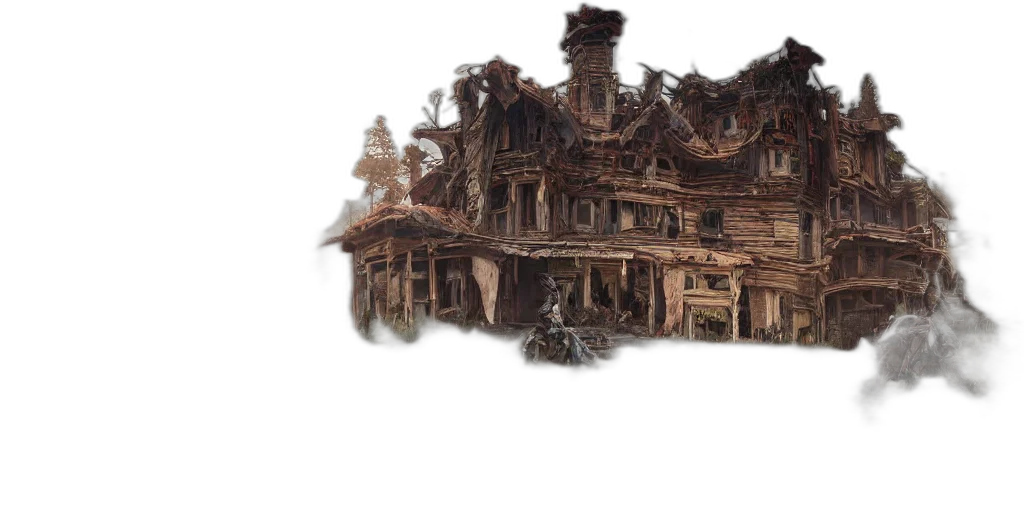 building, furniture, weapon, concept art, 3d render, fantasy art, photorealistic, forest transparent PNG cut-out