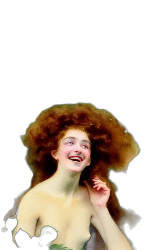 hair, face, creature, crown transparent PNG cut-out
