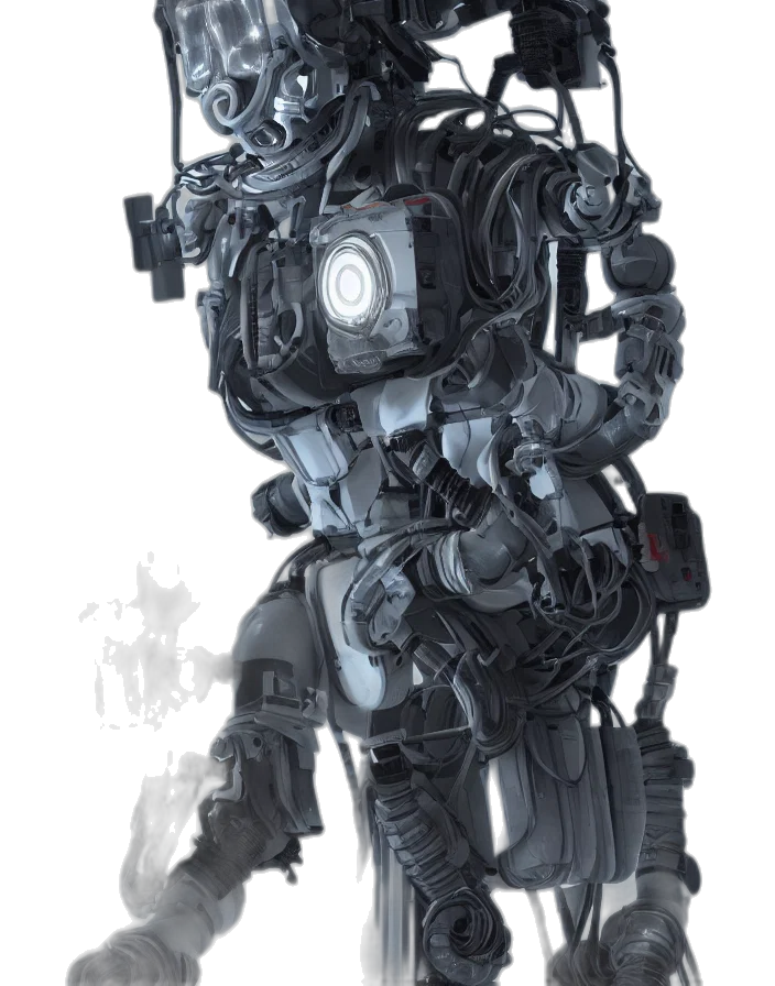 robot, weapon, animal, creature, concept art, cyberpunk, 3d render, fantasy art transparent PNG cut-out