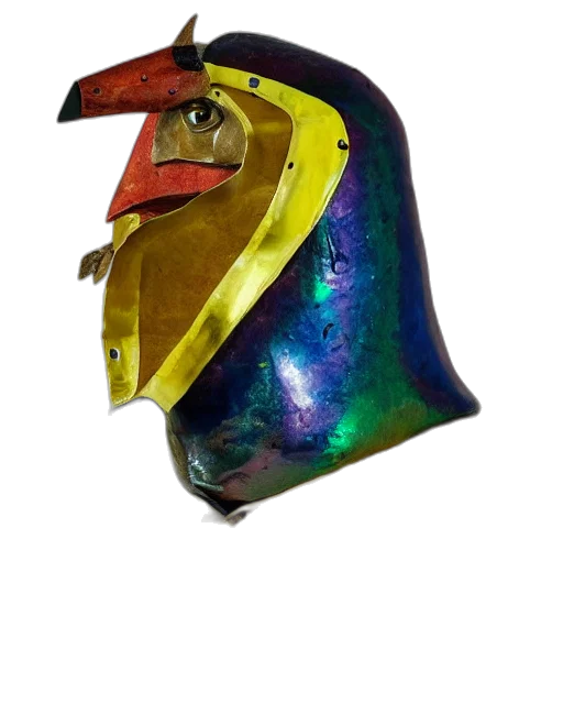 mask, face, hat, crown, 3d render, concept art, fantasy art, photorealistic transparent PNG cut-out