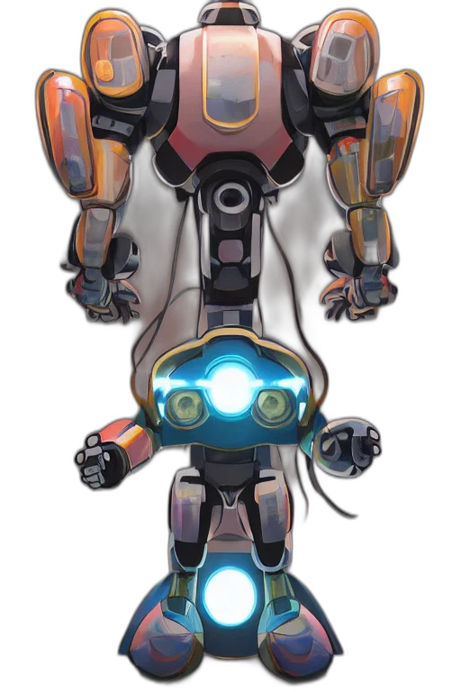 robot, weapon, concept art, 3d render transparent PNG cut-out