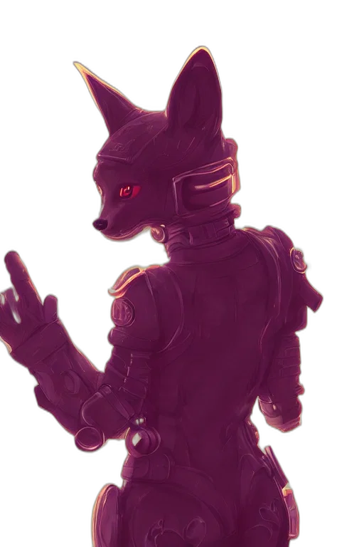 robot, mask, staff, creature, cyberpunk, concept art, 3d render, vaporwave transparent PNG cut-out
