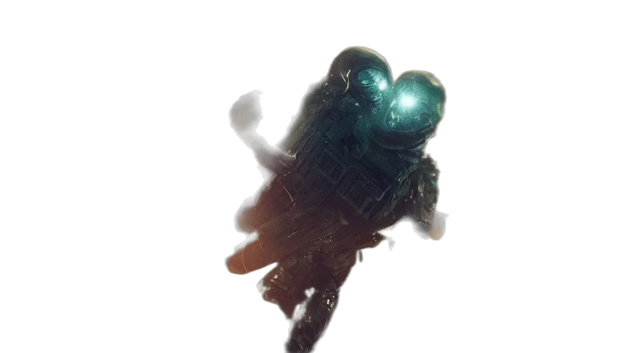 robot, creature, mask, weapon, concept art, fantasy art, 3d render, comic book art transparent PNG cut-out