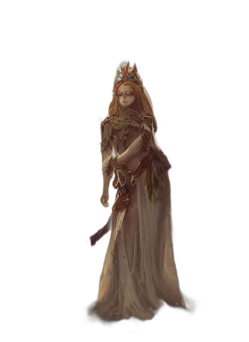 crown, dress, staff, sword transparent PNG cut-out