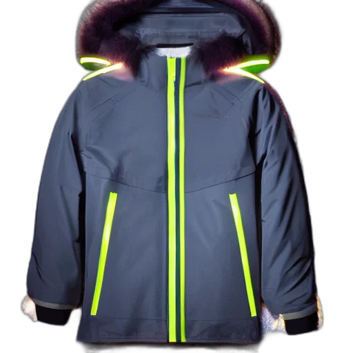 jacket, cyberpunk, 3d render, neon, autumn, season, led, skin transparent PNG cut-out